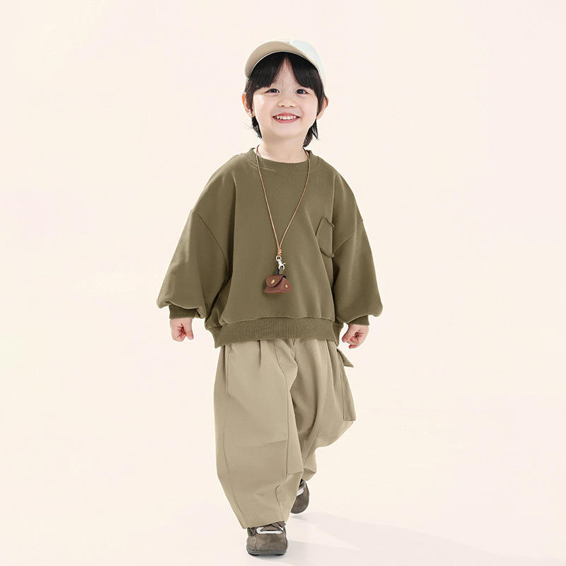 Wholesale Children's and Boys' Hoodie Autumn New Style Children's Korean-style Thickened Top for Small Kids Boys Spring Autumn Pullover