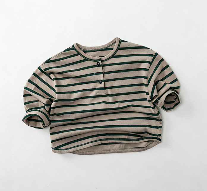 Wholesale Children's Striped Long-sleeve T-shirt New Autumn Style for Boys and Girls Japanese-style Korean Version Versatile Kids Top