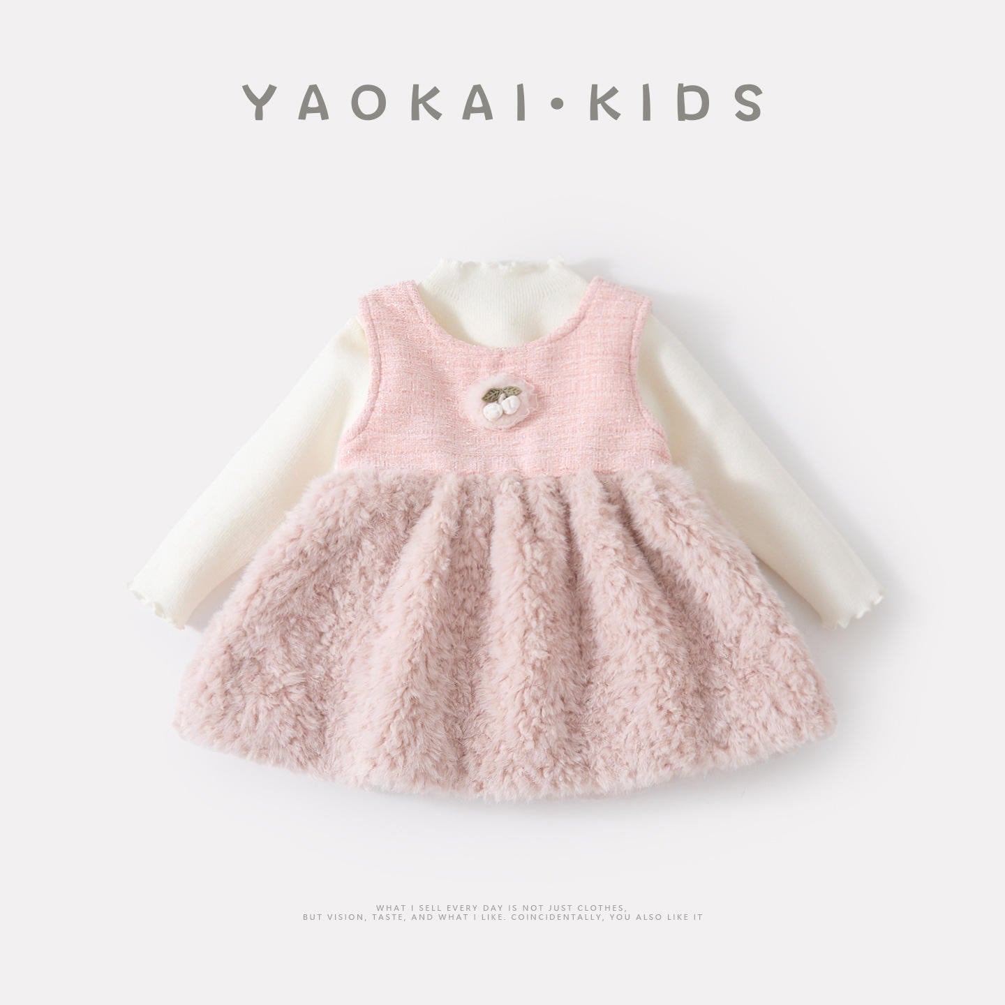 Wholesale 2025 Autumn and Winter New Baby Toddler Princess Dress Set Girls' Warm Dress and Sweater Sweet Two-Piece Outfit