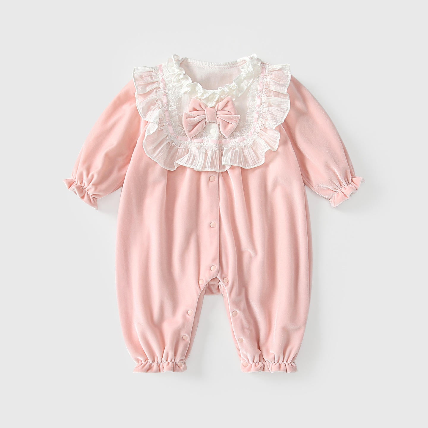 Wholesale Baby Clothes Autumn Winter Infant One-piece Suits Velvet Baby Girls Long-sleeved Hatching Clothes Crawling Romper