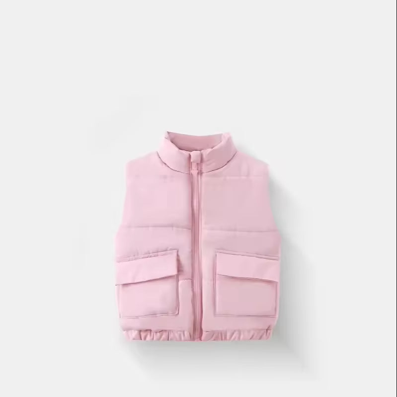 Children's Cotton-padded Vest 2025 Autumn and Winter Boys and Girls Thickened Warm and Stylish Down Cotton Vests