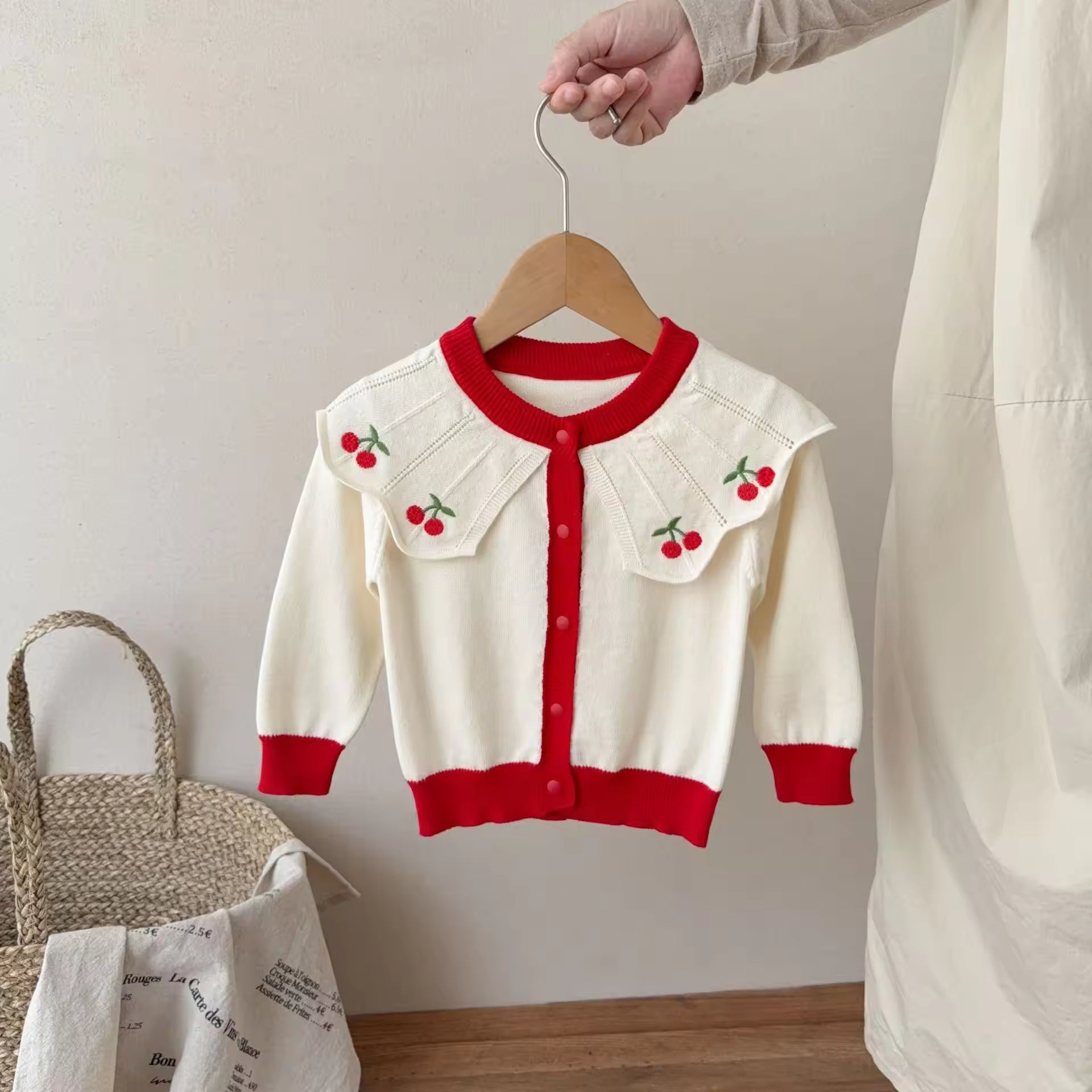 Ins 2025 Spring and Autumn Sweet Baby Girl Pure Cotton Long Sleeve Knitted Cardigan Single Breasted O-Neck Baby sweater