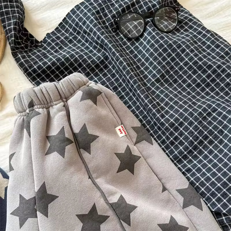 2025 Children's Autumn and Winter Harem Pants 100% Cotton Plus Size Girls Boys Casual Sweetheart Trousers