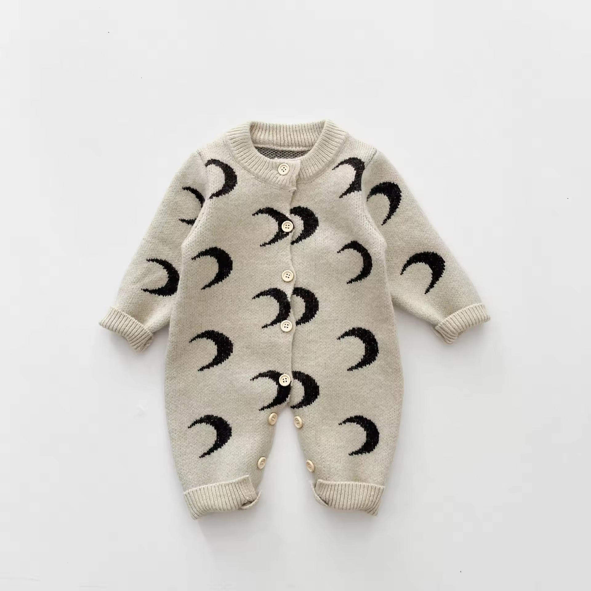Autumn and Winter Baby Knitted Cardigans Fall Baby Toddlers Boys and Girls Baby Print Sweater Romper