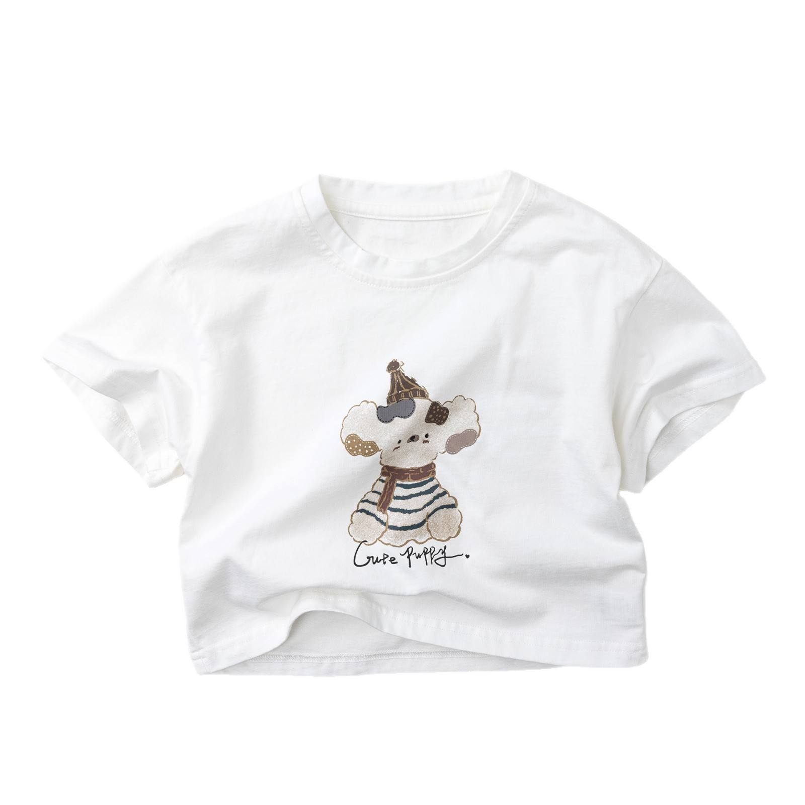 Wholesale 2026 New Summer Children's Clothes Cartoon-printed Moisture Crew Neck Short-sleeved T-shirt Korean-style Baby Tops