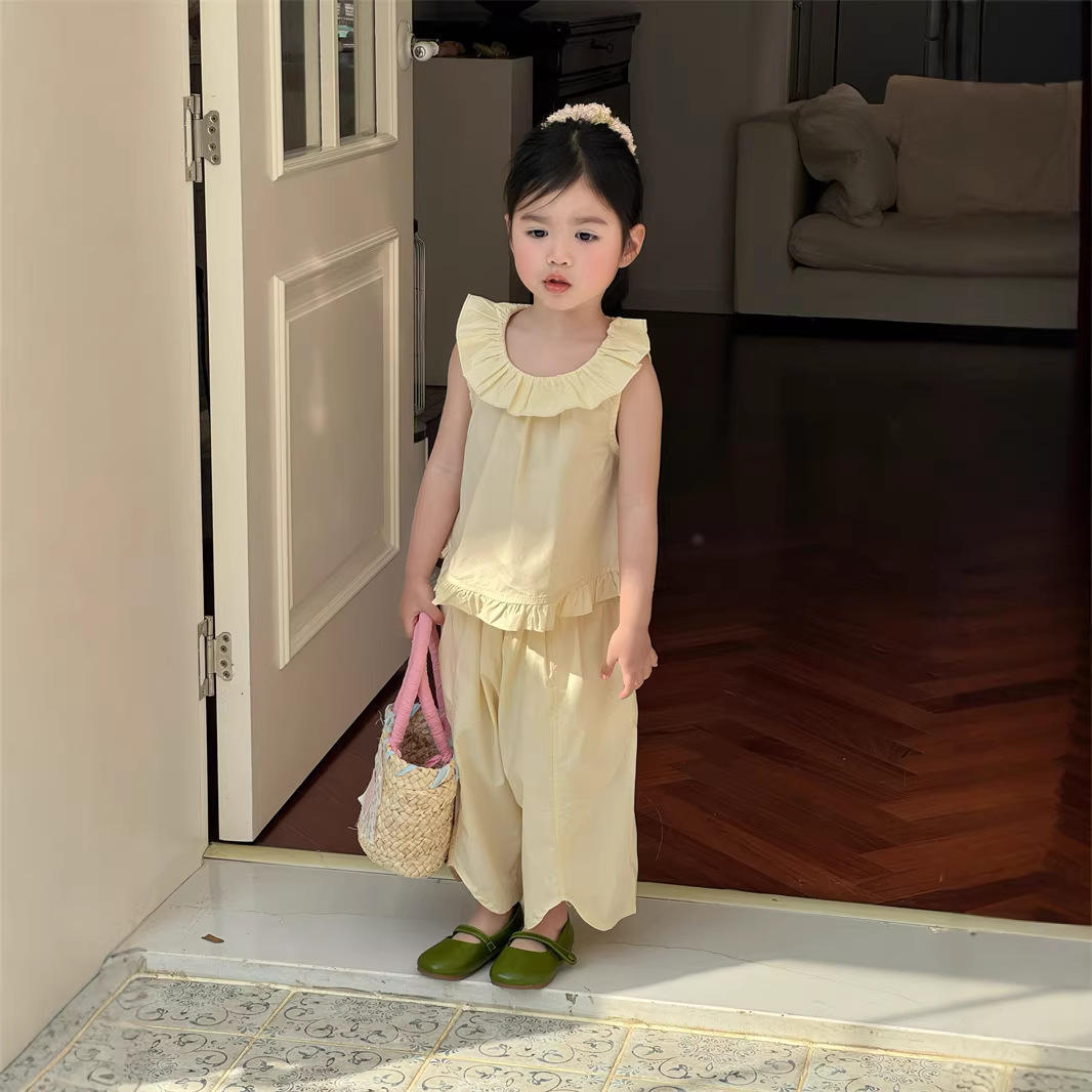 Wholesale 2026 Summer New Korean Style Children's Clothing Girl's Dresses Fresh Sweet Colorful Polka Dot Sleeveless Ruffled Bud Skirt