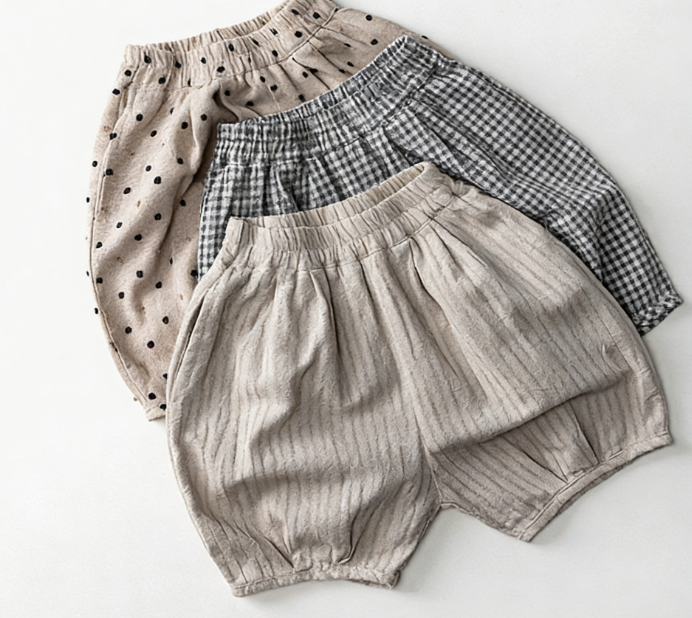 Wholesale Children's Cotton-linen Shorts New Summer Style Boys and Girls Baby Pants Lantern Korean style Japanese-style Five-point Pants