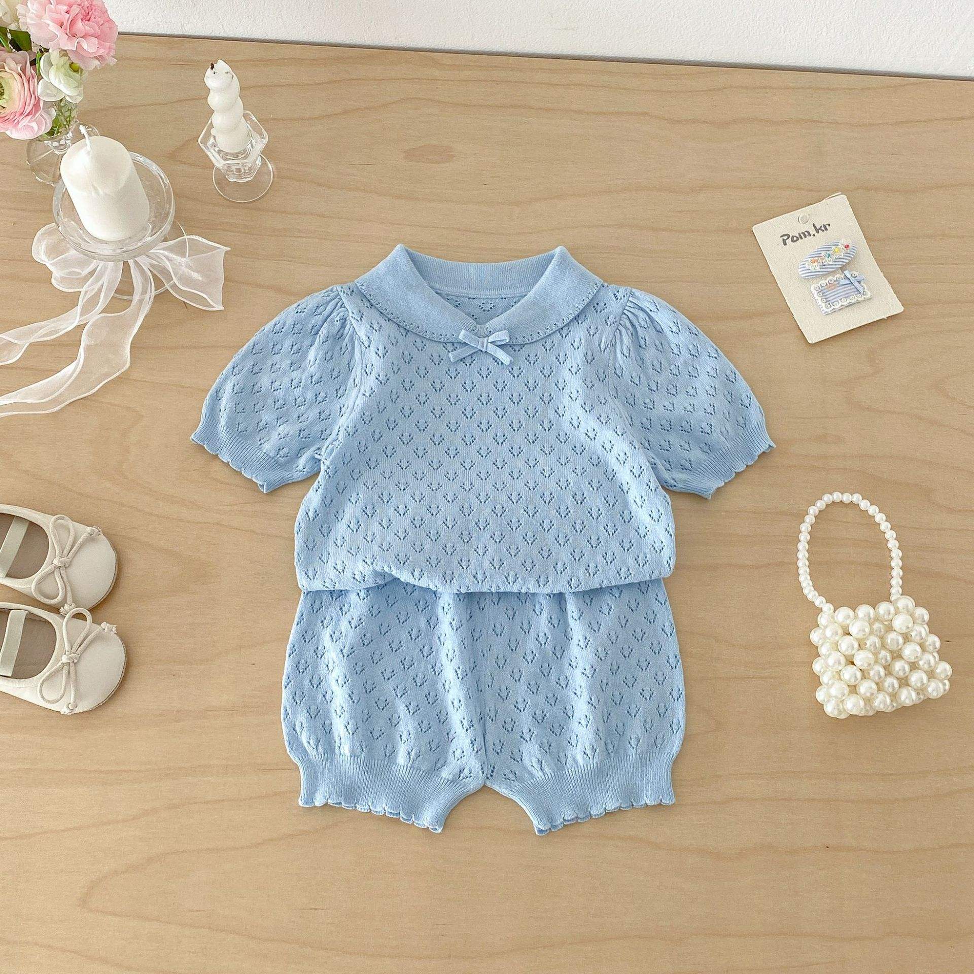 Wholesale 2026 New Fashion Girls' Summer Baby Outfit Cherry Sleeveless Suspender Top with Baby Romper Two-piece Set for Baby Girls