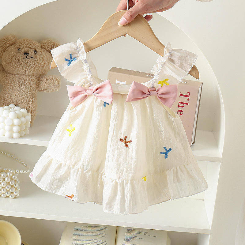 Wholesale 2025 Summer Newborn Baby Clothes Sweet Floral Baby Girls Bow Casual Floral Knitted Wraps Baby Jumpsuit