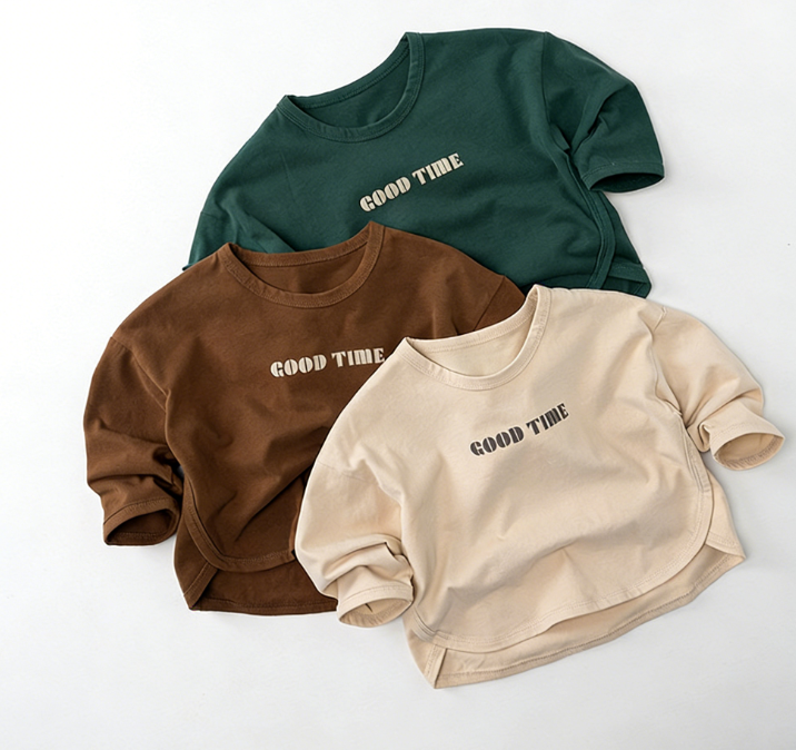 Wholesale Korean Style Children's Pure Cotton Long-sleeve Printed T-shirt New Spring Boys and Girls Korean Style Shirt Kids Top