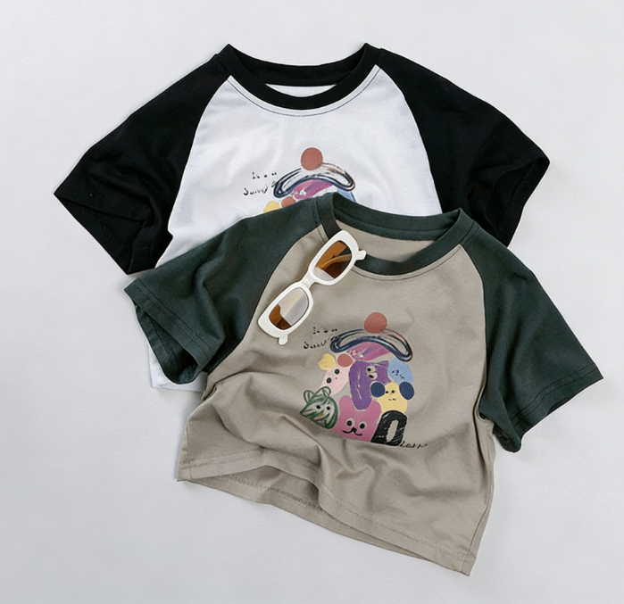 Wholesale 2026 New Summer Children's Printed T-Shirt New Style Boys and Girls Korean Version Casual Short Sleeve Top Children's Clothing