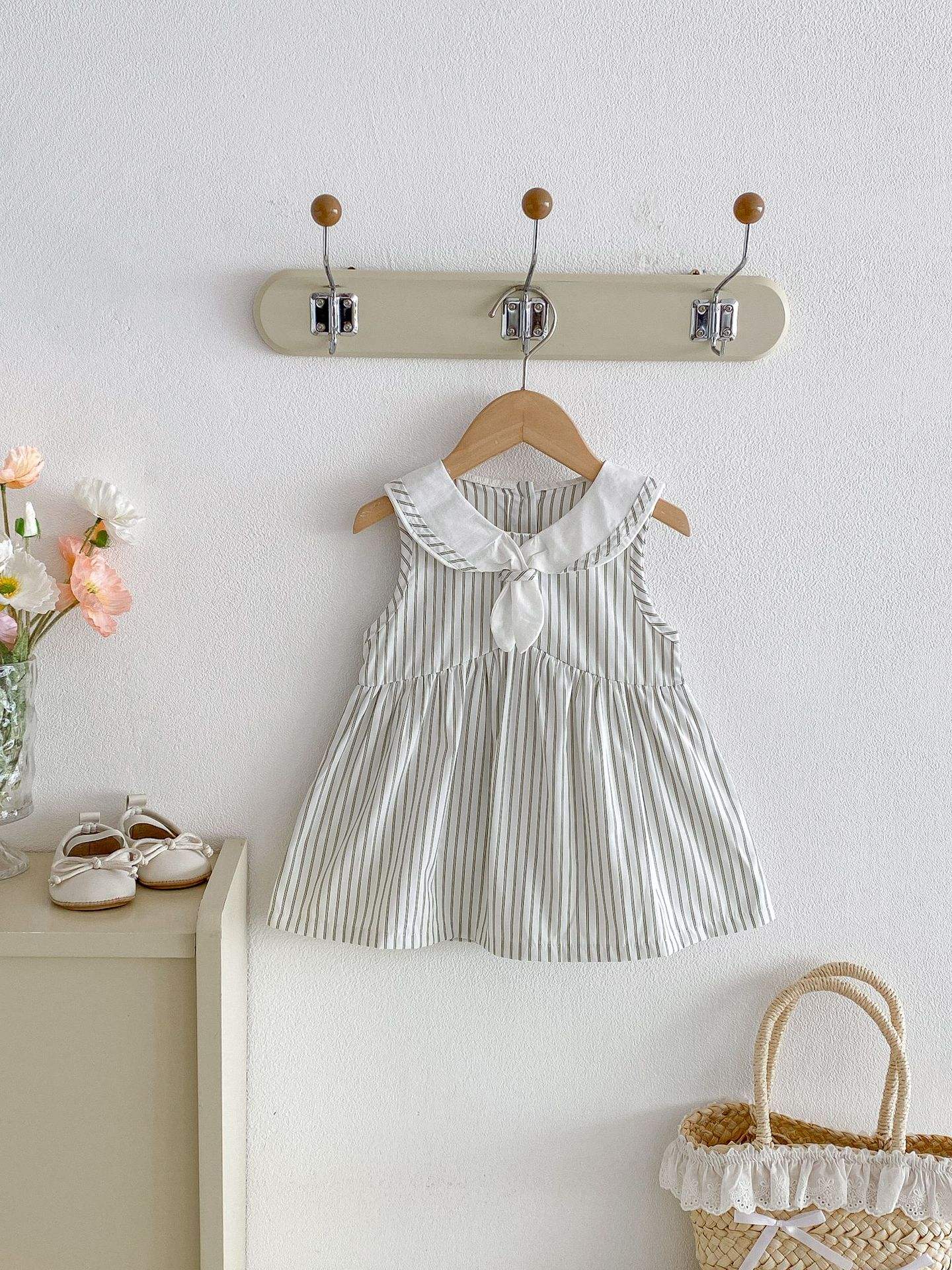 Wholesale 2026 New Styles Baby Girl Summer Dress Toddler Girls' Korean-style Striped Vest Dress Super Cute School Style Baby Skirts