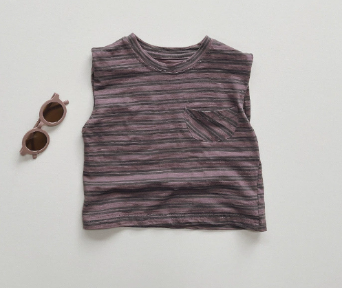 Wholesale 2026 New Style Unisex Children's Vest Korean Version Loose Personality Thin Top Striped Kids' Personalized Fashion Wear