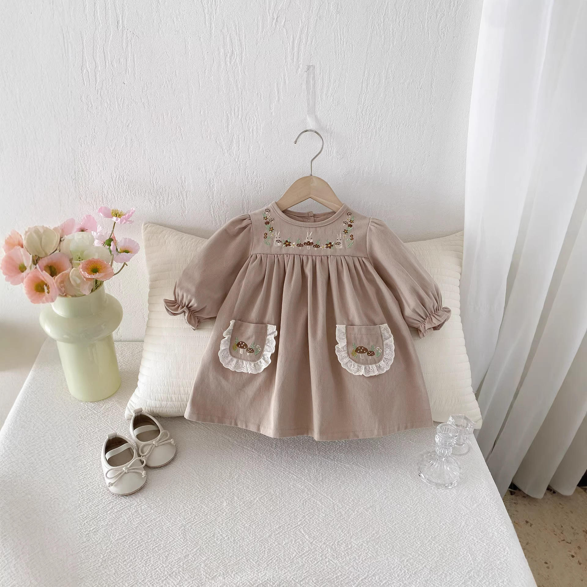 Wholesale 2026 Spring New Fashion Baby Girls' Cotton Princess Dress for Infants & Toddlers Embroidered Soft Sweet Skirts