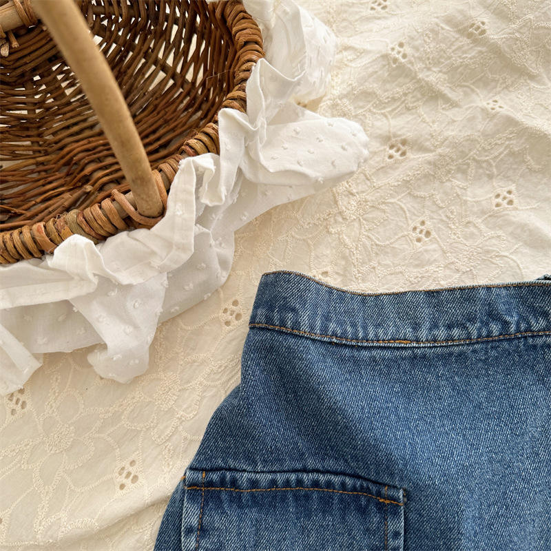 Wholesale 2026 Summer New Fashion Baby Shorts Girls' Cotton Denim Skirt Design Shorts Korean Style Elastic Waistband Kids Bottomn