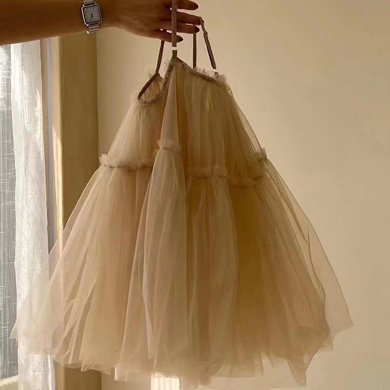 WHolesale 2026 New Girls' Baby Dresses Summer Style Baby Girls Western Style Fashionable Design High-end Mesh Straps A-Line Baby Skirt