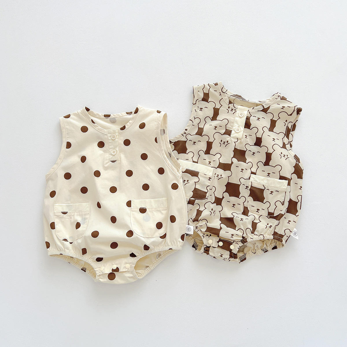 Wholesale 2026 Korean Style Summer Ins New Style Baby Jumpsuit Sleeveless Vest Baby Romper Cartoon Bear Cute Crawling Suit