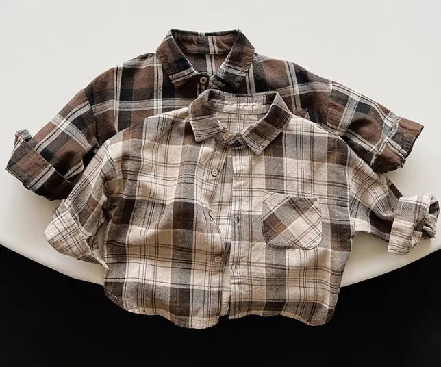 Wholesale 2026 Children's Korean-style Retro Shirt New Autumn Boys and Girls Japanese and Korean Forest Style Long Sleeve Shirt
