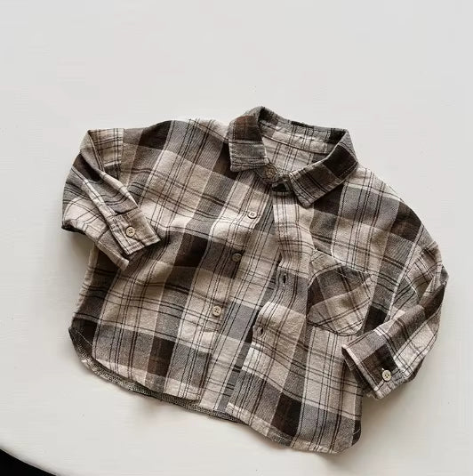 Wholesale 2026 Children's Korean-style Retro Shirt New Autumn Boys and Girls Japanese and Korean Forest Style Long Sleeve Shirt