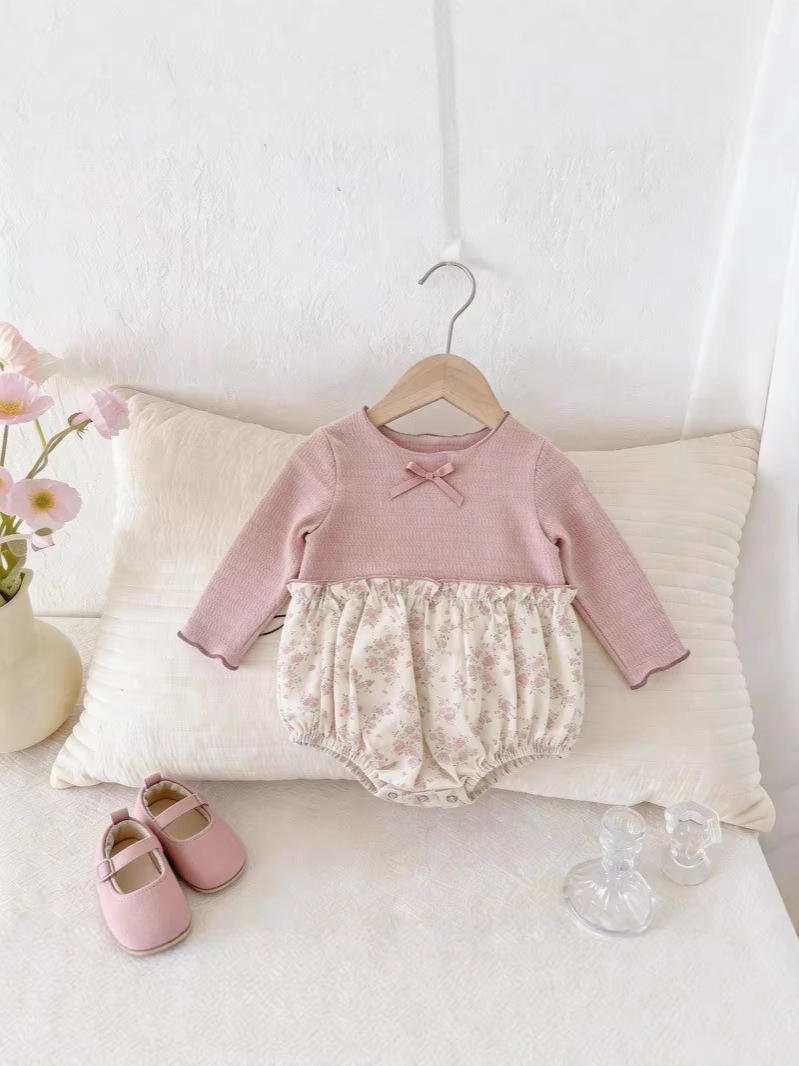 Wholesale Korean Style INS Style Baby Girl Romper Spring and Autumn Long-sleeve Stylish Birthday Baby Jumpsuits