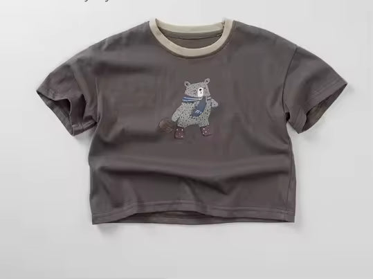Wholesale 2026 Summer Children's Short-sleeve T-shirt New Style Boys and Girls Korean Version Casual Fashion Kids Top