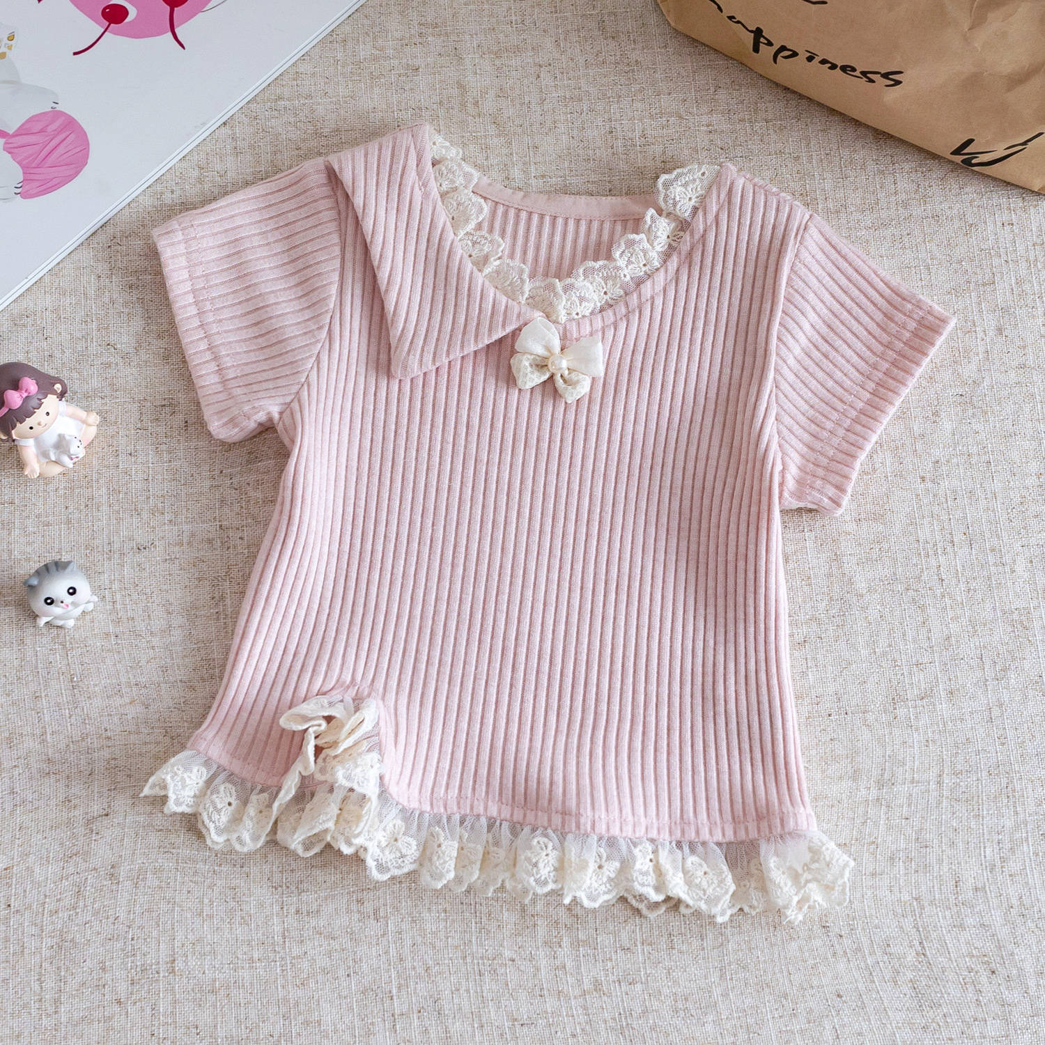 Wholesale Girls' Outfit 2026 New Summer Children's Korean Style Sweet Cute Top Fashionable Baby Girl Two-Piece Set