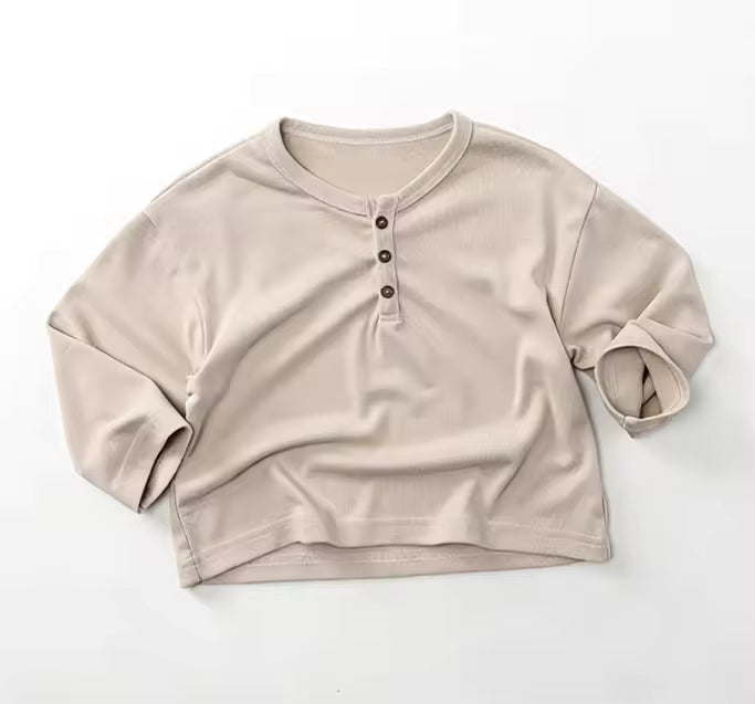 Wholesale 2026 Spring and Autumn Stretch Cotton Soft Long-Sleeve Shirt Boys and Girls Baby Layering Versatile Top Kids' Clothing