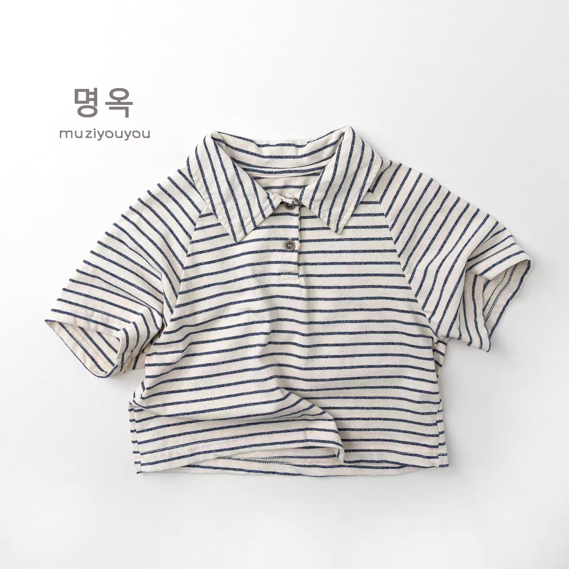 Wholesale 2026 Summer New Style Boys Girls Korean Japanese Style Children's Striped Polo Shirt Cotton Breathable Short Sleeves Kids Top