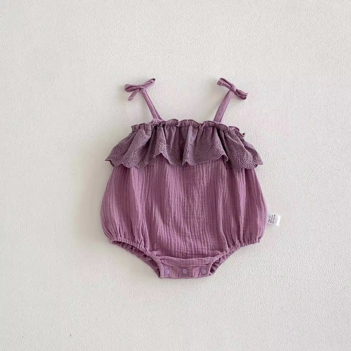Wholesale 2026 Baby Girl's Romper Summer Thin Sweet Lace-trimmed Sleeveless Pullover Pure Cotton Stylish Baby Jumpsuit