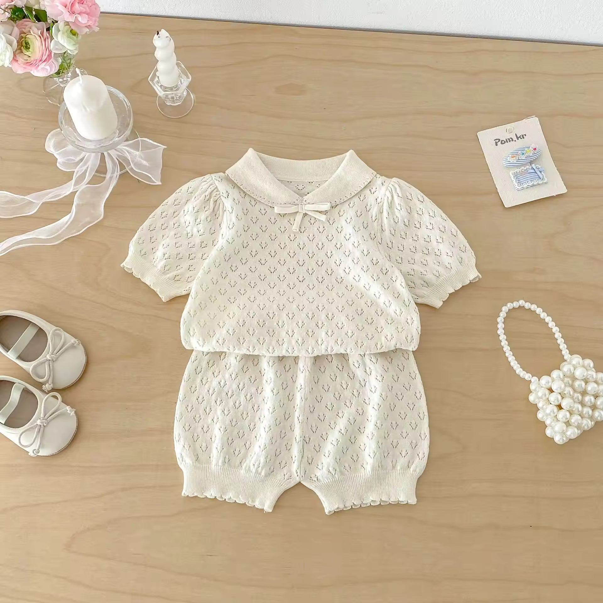 Wholesale 2026 New Fashion Girls' Summer Baby Outfit Cherry Sleeveless Suspender Top with Baby Romper Two-piece Set for Baby Girls