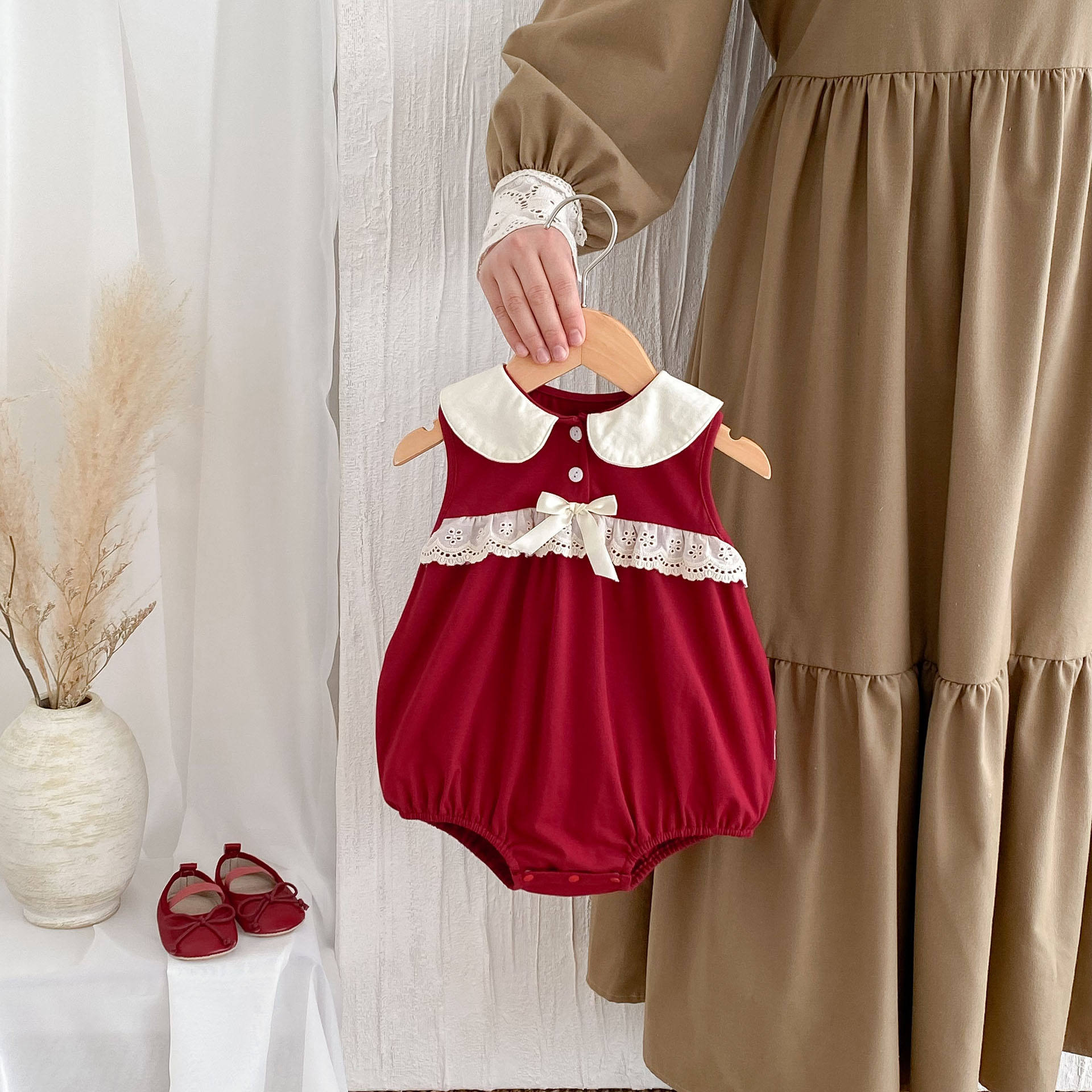 Wholesale 2026 Summer Ins Style Baby Romper New Style Sweet Cute White Mesh 100-Day Birthday Dress Baby Jumpsuit