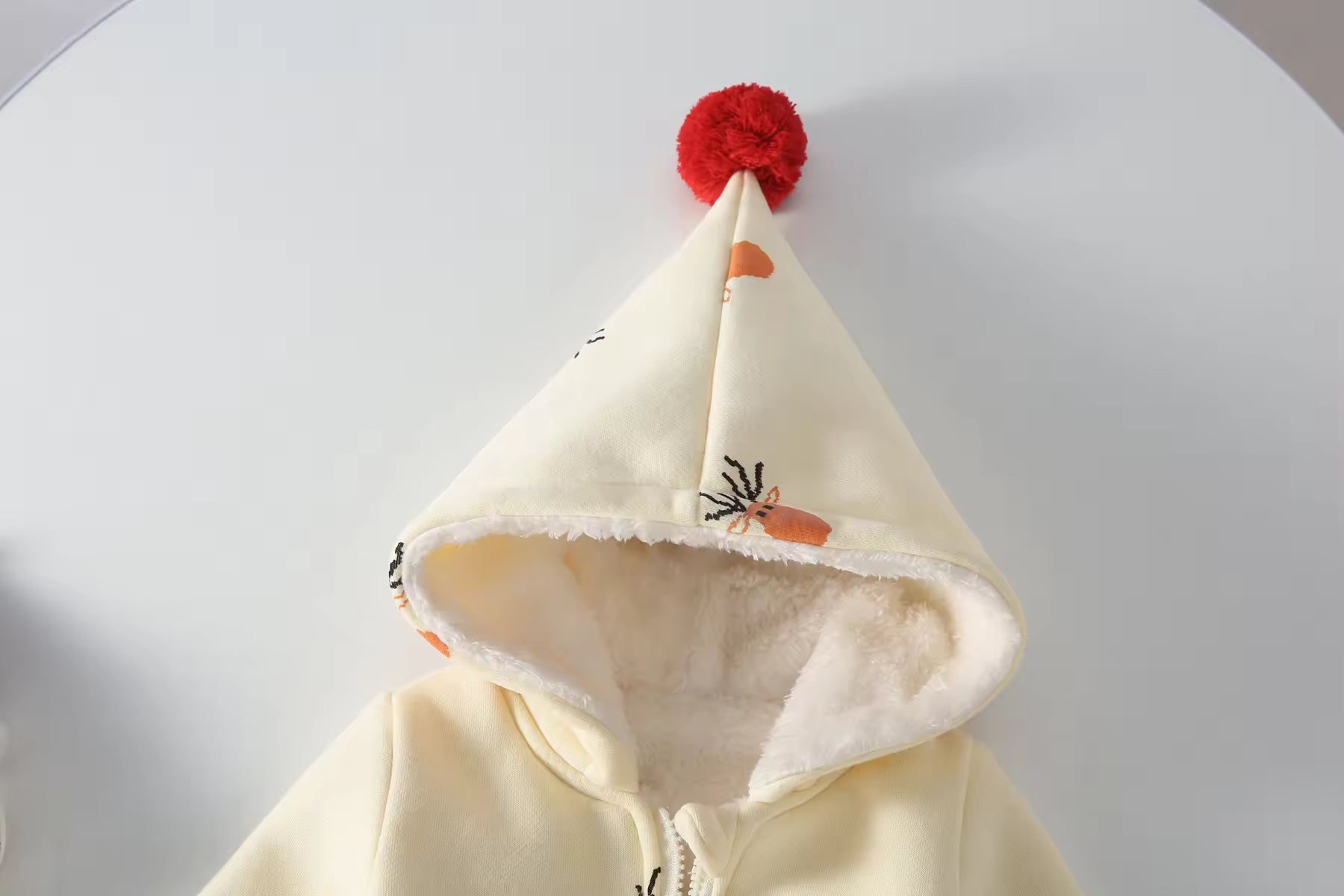 Baby Autumn and Winter One-piece Suit with Fleece Winter Coat Warm Hooded Zipper Christmas Fleece Baby Climbing Suit