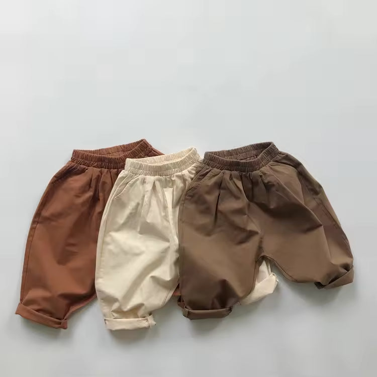 Baby Trousers 1-6Yrs Toddler Boys Solid Color Harem Cotton Long Pants Infant Girls Loose Turnip Pants