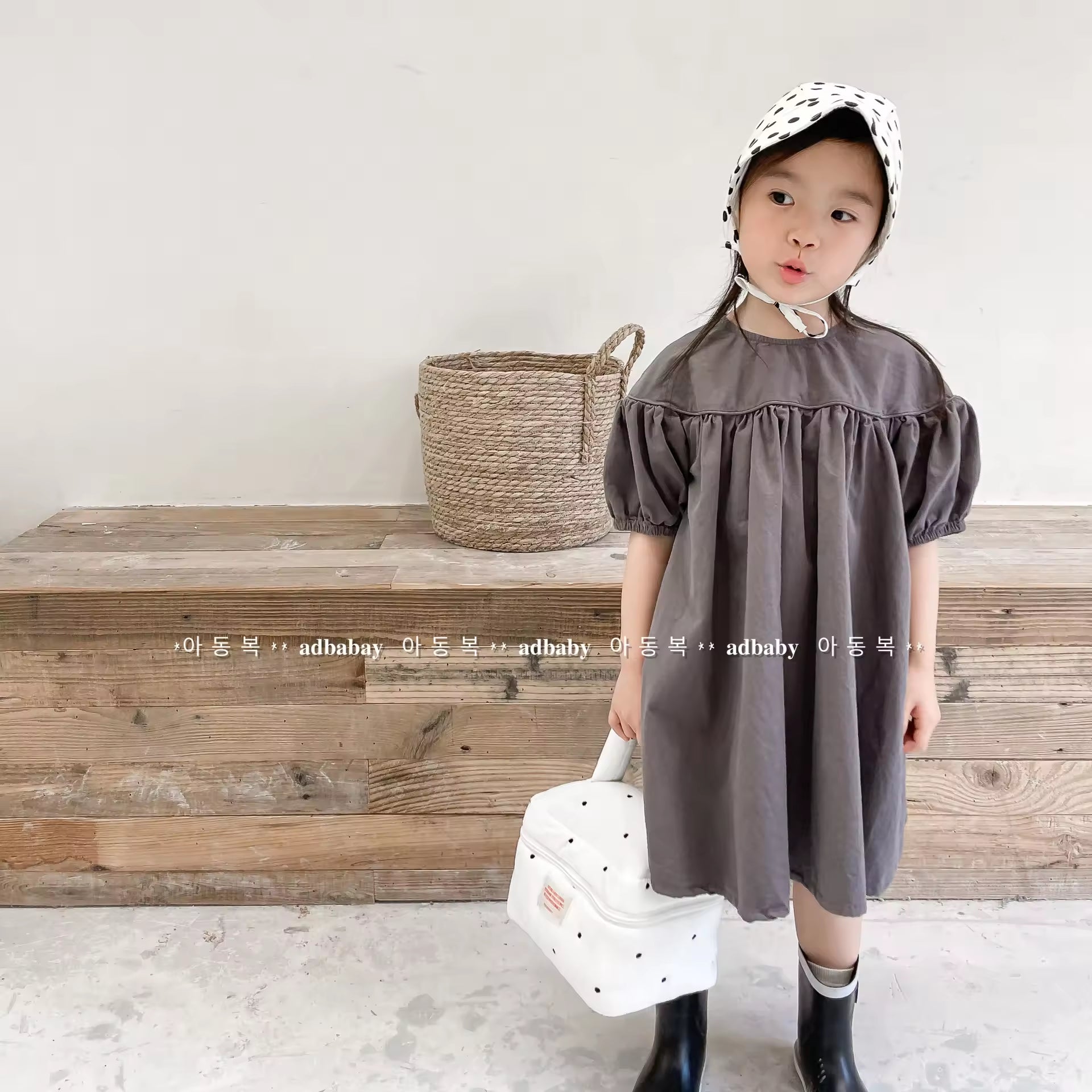 2025 South Korean Style New Fashion Summer Children's Dresses Girls' Casual O-Neck Dress with Long Style Cotton Skirts