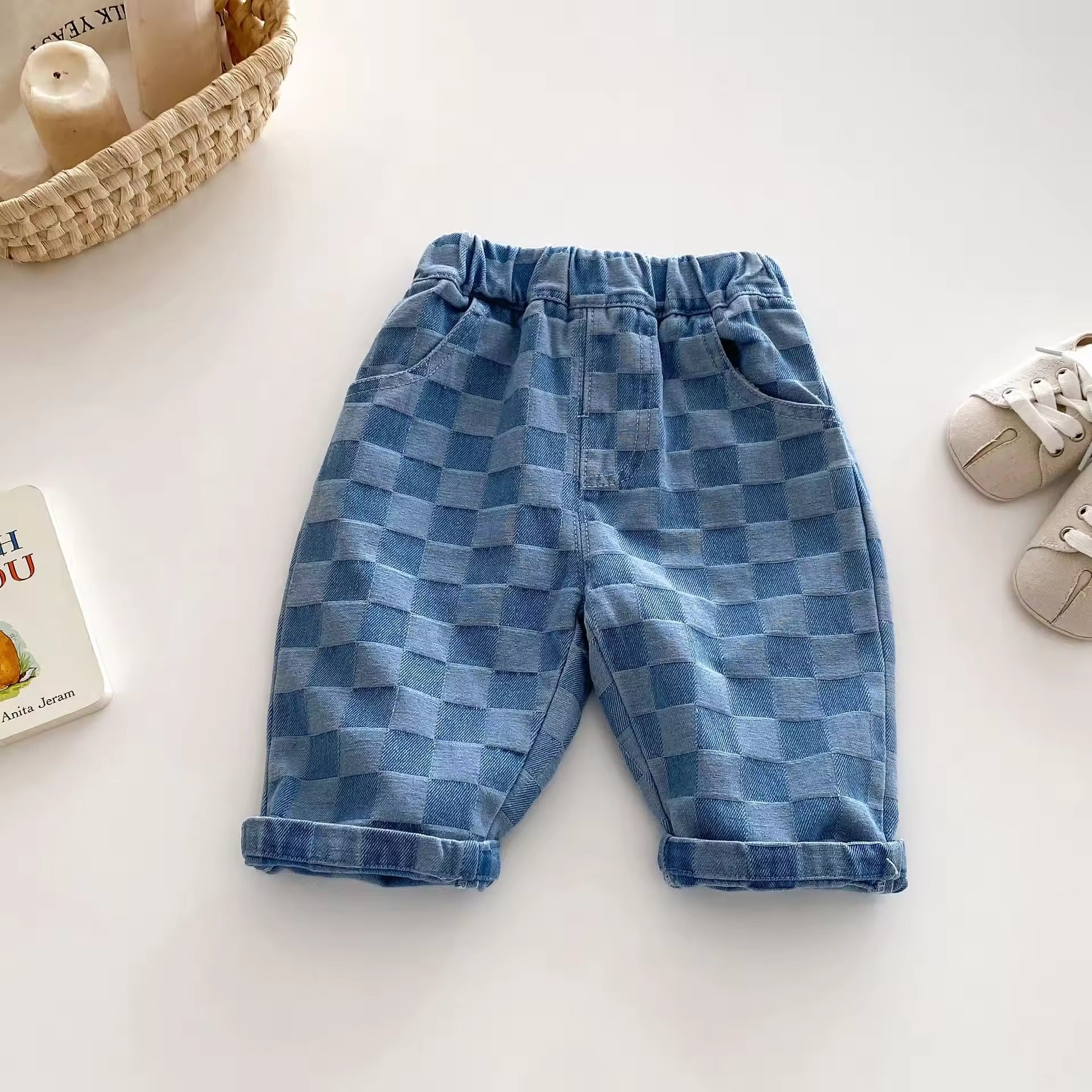 Children Fashion Jeans 0-5 Years Old Autumn Children Clothing Baby Boys Plaid Casual Pants