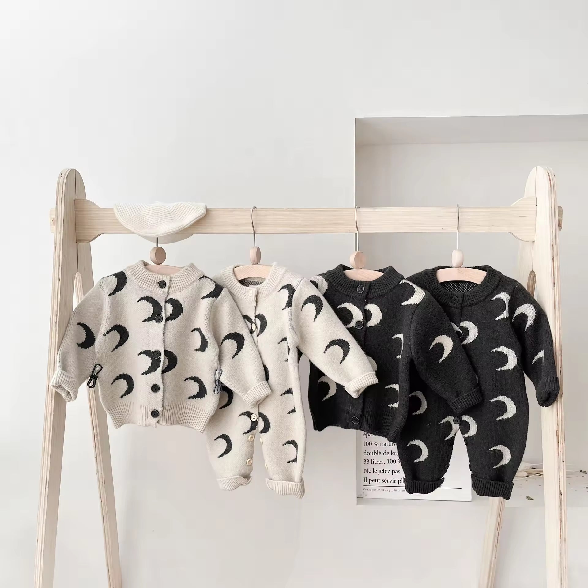 Autumn and Winter Baby Knitted Cardigans Fall Baby Toddlers Boys and Girls Baby Print Sweater Romper