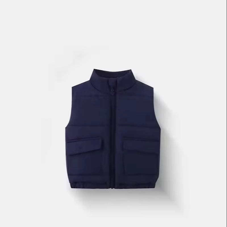 Children's Cotton-padded Vest 2025 Autumn and Winter Boys and Girls Thickened Warm and Stylish Down Cotton Vests