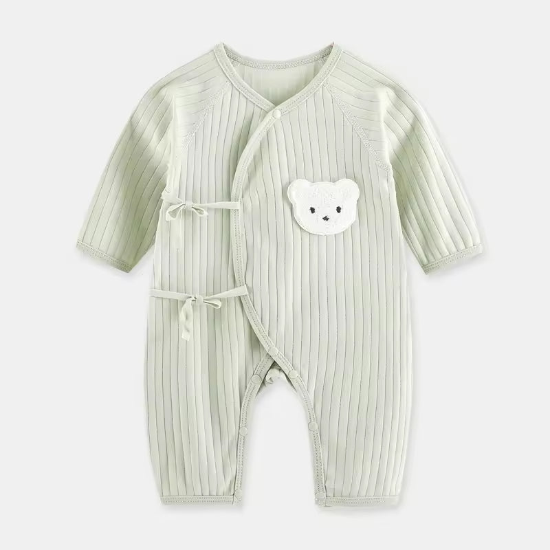 Newborn Baby Clothes Knitted Jumpsuit Boneless Four-Seasons Monk Clothes Bear Bottoming Thin Baby Outfit