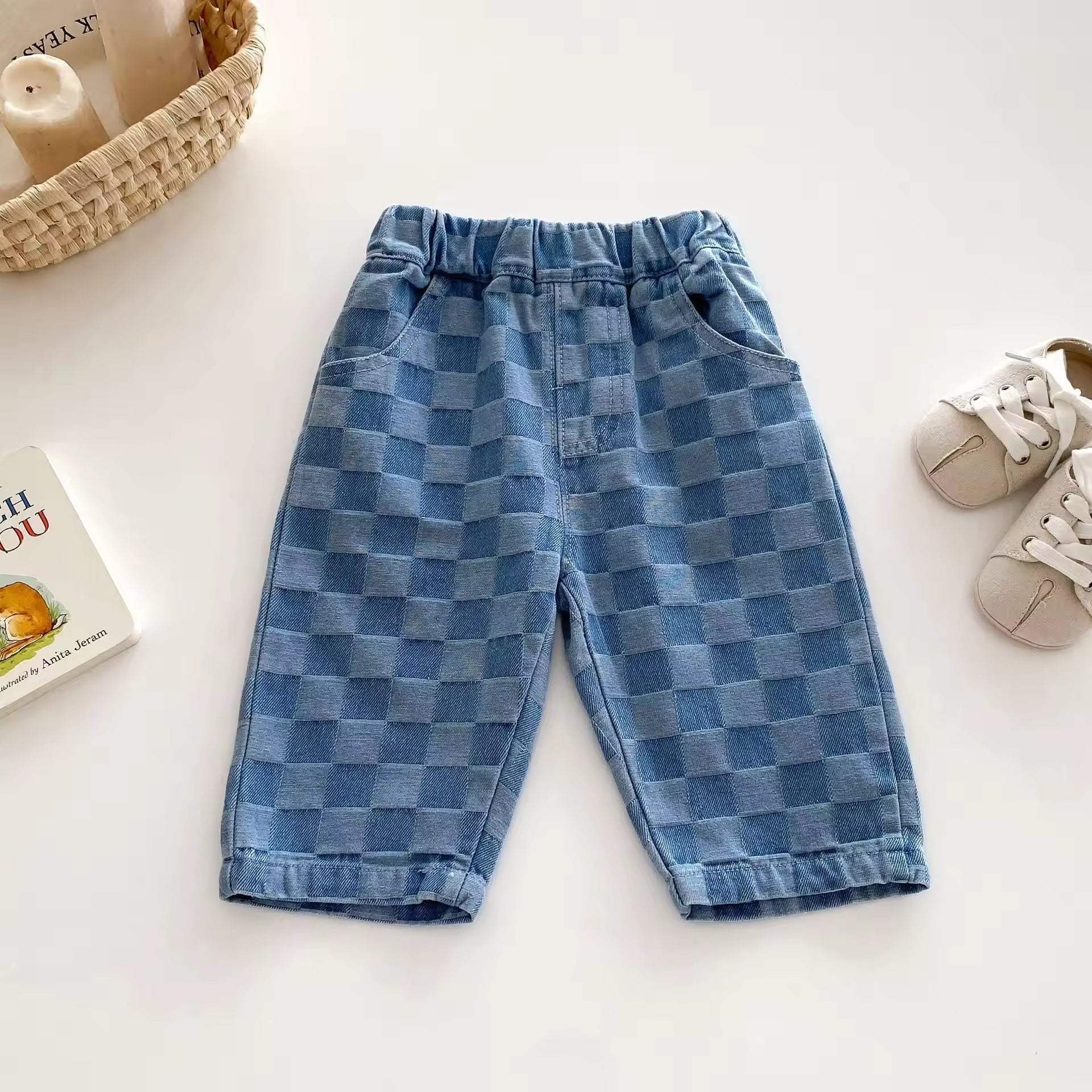 Children Fashion Jeans 0-5 Years Old Autumn Children Clothing Baby Boys Plaid Casual Pants