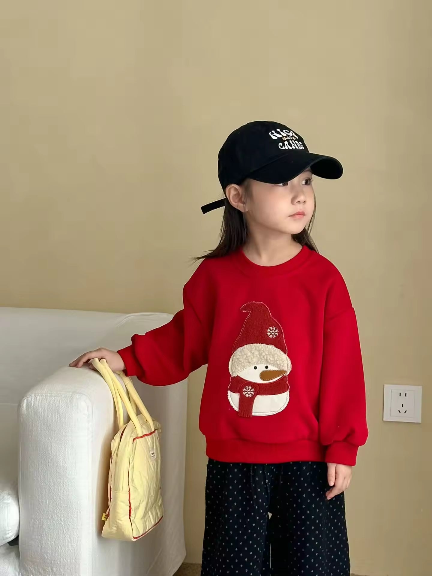 2025 New Spring and Autumn Children's Sweatshirt Loose Shoulder Long Sleeve Baby Clothes Christmas Girls' Boys' Outfits