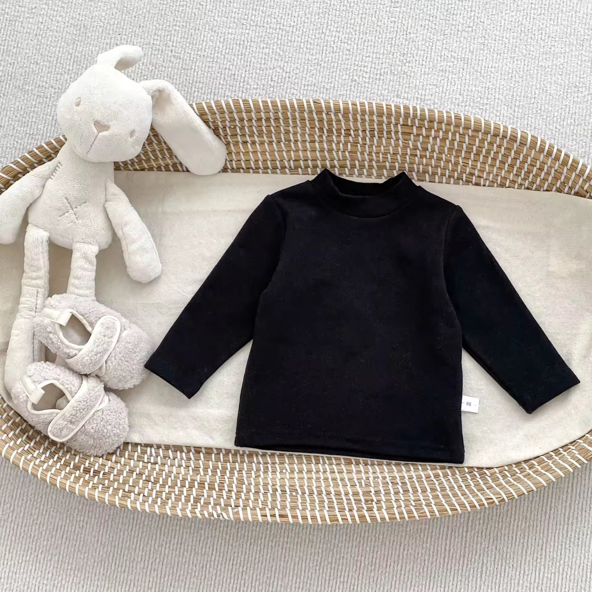 Winter New Style Girls' Polka Dot Vest Dress Stylish Bow Princess Dress and Thick Base Layer Two-piece Set