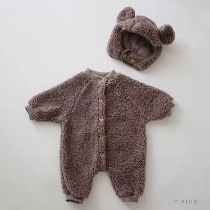 Children's Clothing New Winter Baby Romper All-in-One Fleece Thickened Crawling Suit Girls' One-Piece Baby Bodysuit