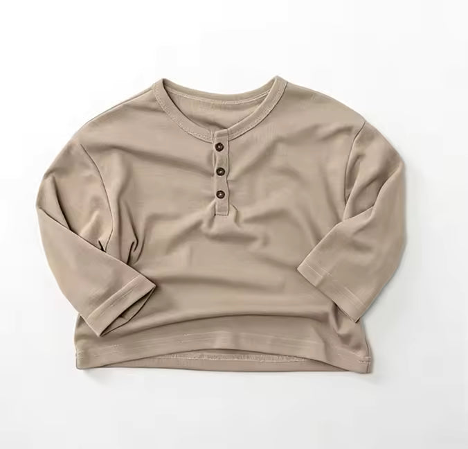 Wholesale 2026 Spring and Autumn Stretch Cotton Soft Long-Sleeve Shirt Boys and Girls Baby Layering Versatile Top Kids' Clothing